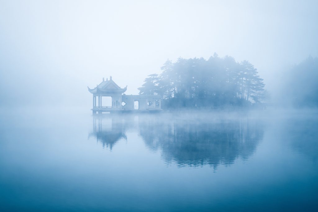 lake in fog